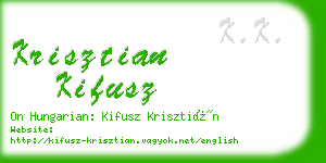 krisztian kifusz business card